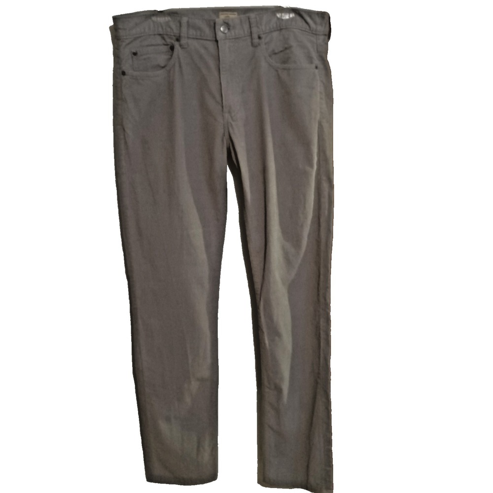 J.Crew Mens VTG 770 Light Gray Straight Corduroy Pants 100% Cotton – 34x33 -